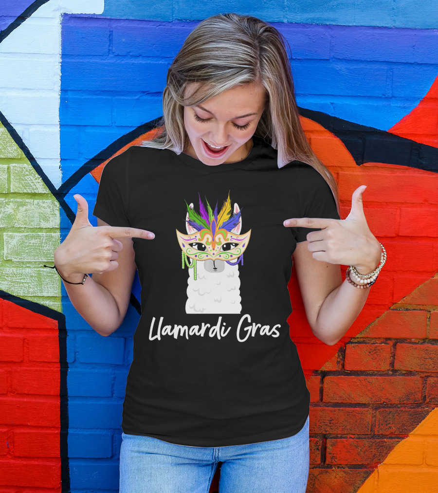 Llamardi Gras Celebrate Mardi Gras Carnival Para T-Shirt