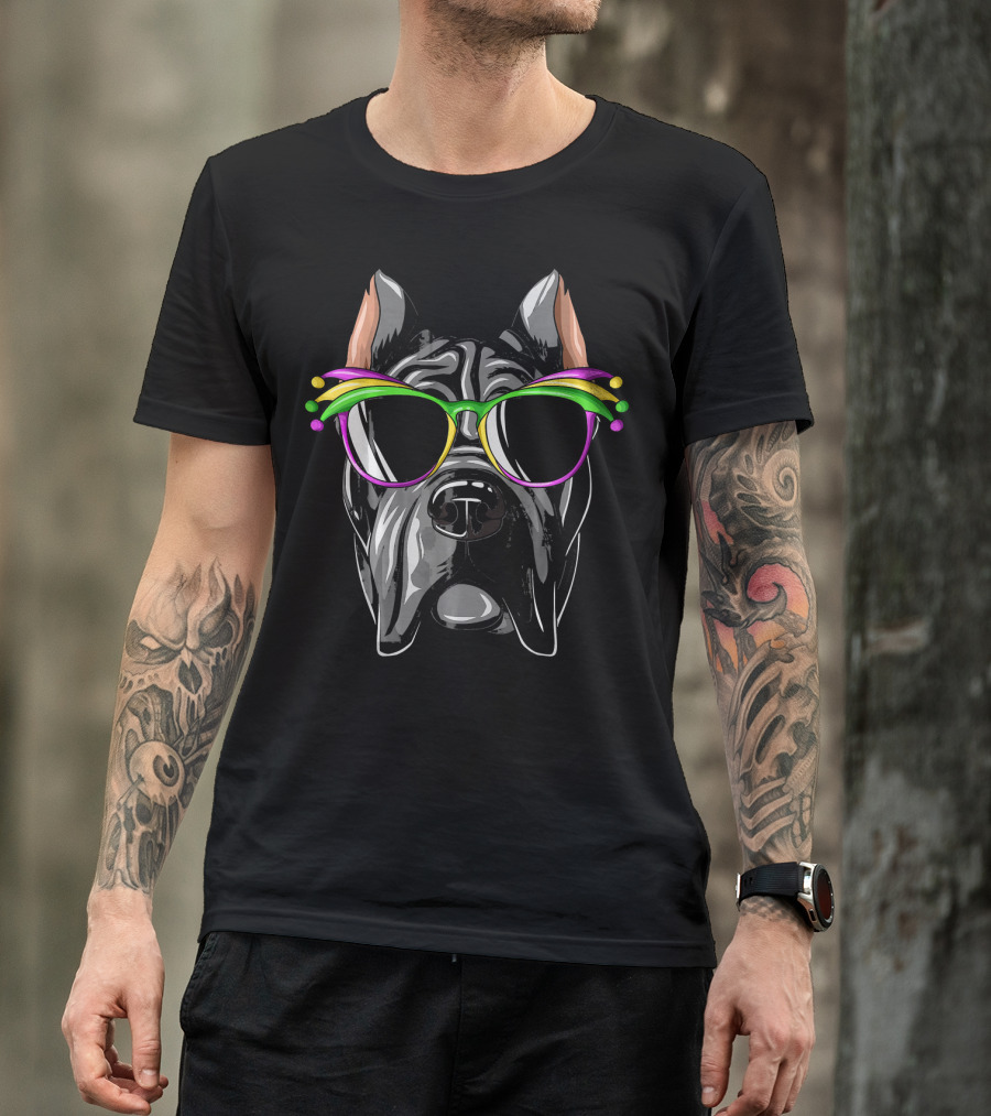 Cane Corso Mardi Gras Mask Eyewear Carnival Cane T-Shirt