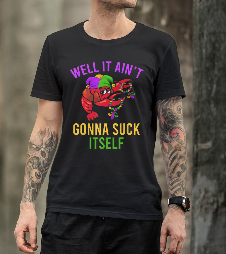 Well It Ain't Gonna Suck Itself Crawfish Beads Jester Hat T-Shirt