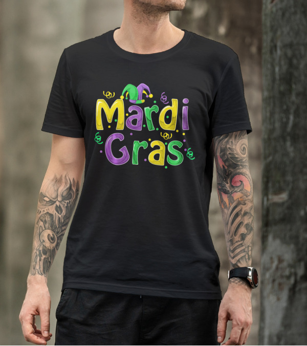 Mardi Gras Cute Carnival Fat Tuesday Festive Jester Hat T-Shirt