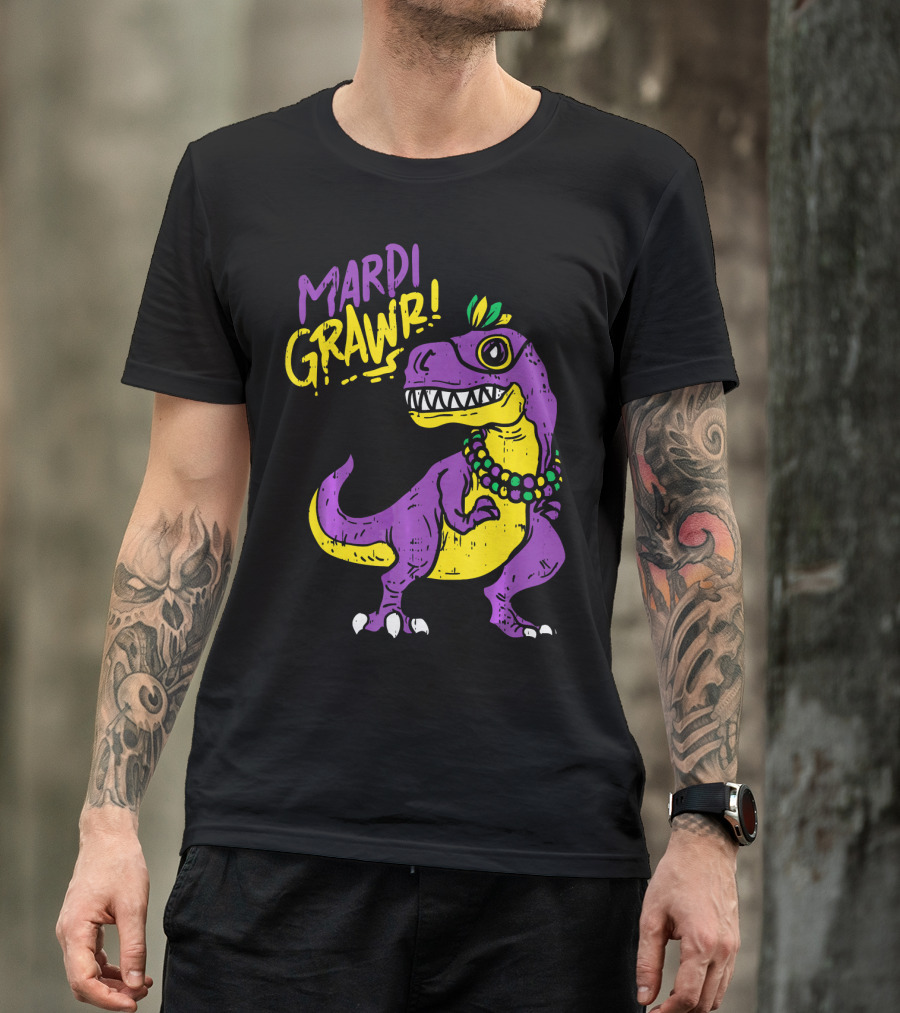 Mardi Grawr Rex Dinosaur Dino Mardi Grawr T-Shirt