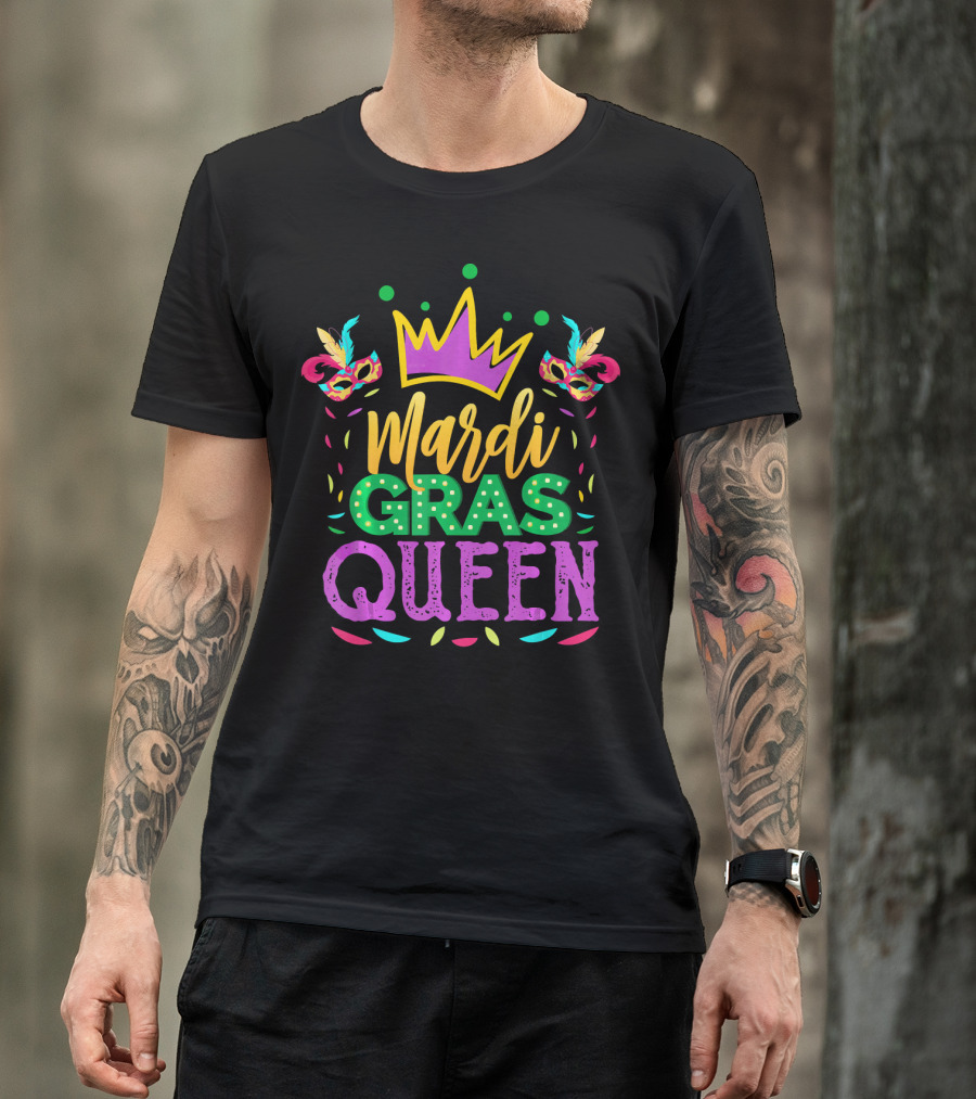 Mardi Gras Queen Crown Mask T-Shirt
