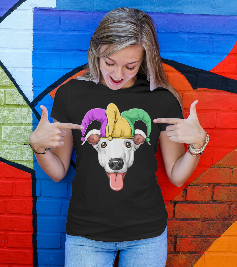 Mardi Gras Greyhound Carnival Jester Hat T-Shirt