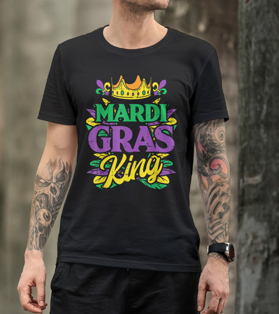Mens Mardi Gras King Crown Funny Mardi Gras King T-Shirt