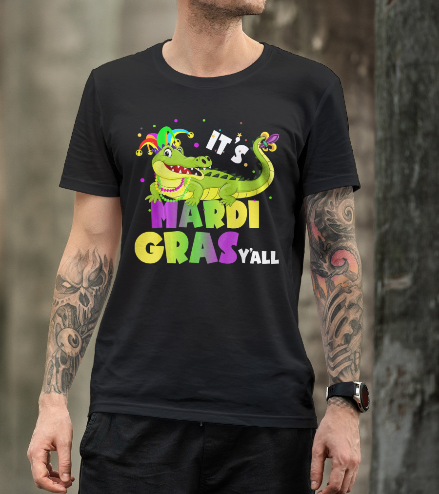 It's Mardi Gras Y'all Funny Alligator Crocodile T-Shirt