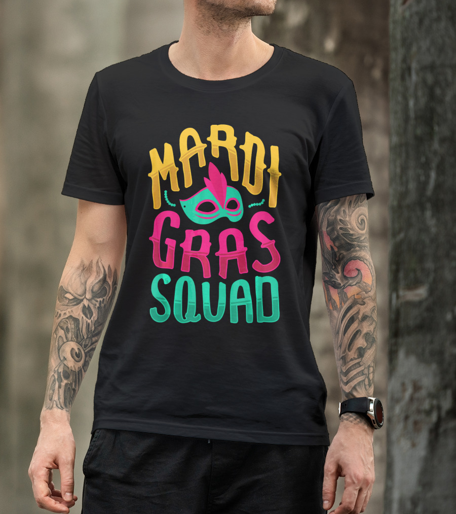 Mardi Gras Squad Carnival Mask T-Shirt