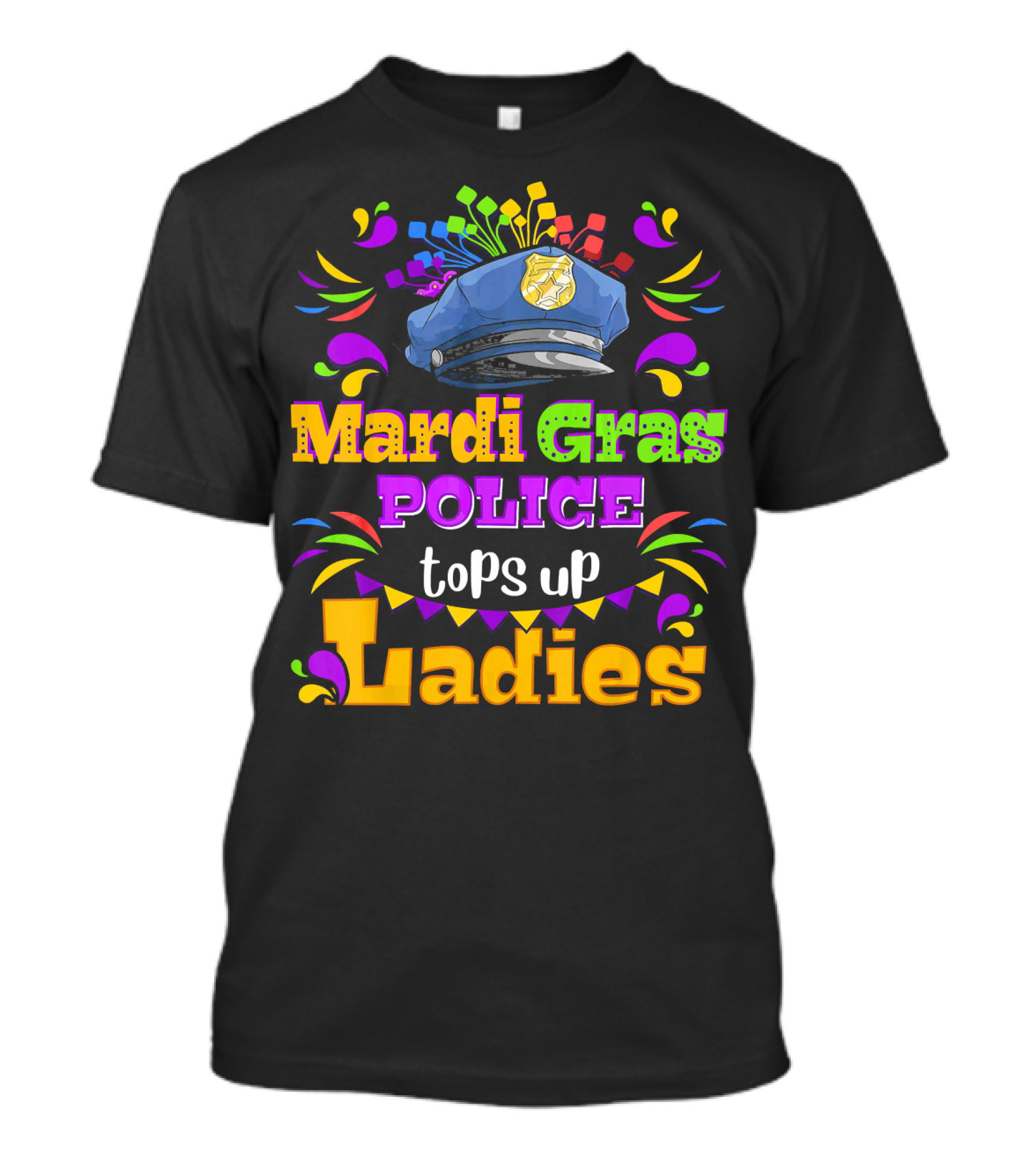 Mardi Gras Police Tops Up Ladies T-Shirt