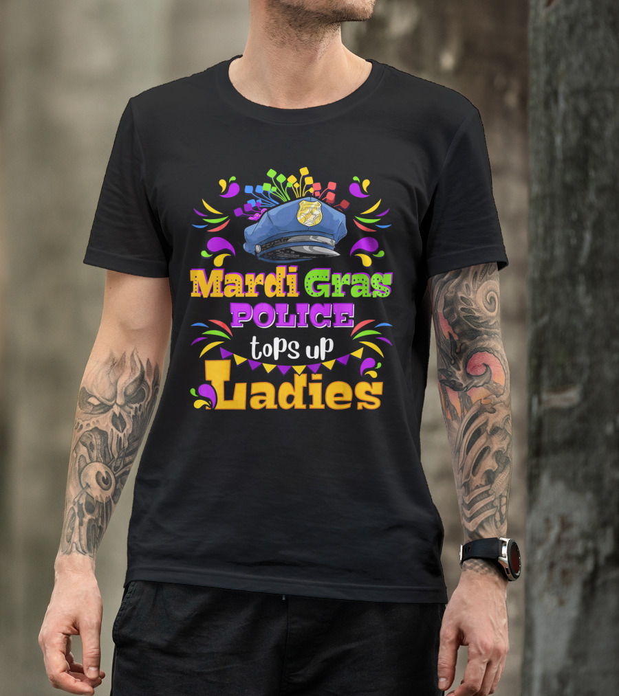 Mardi Gras Police Tops Up Ladies T-Shirt
