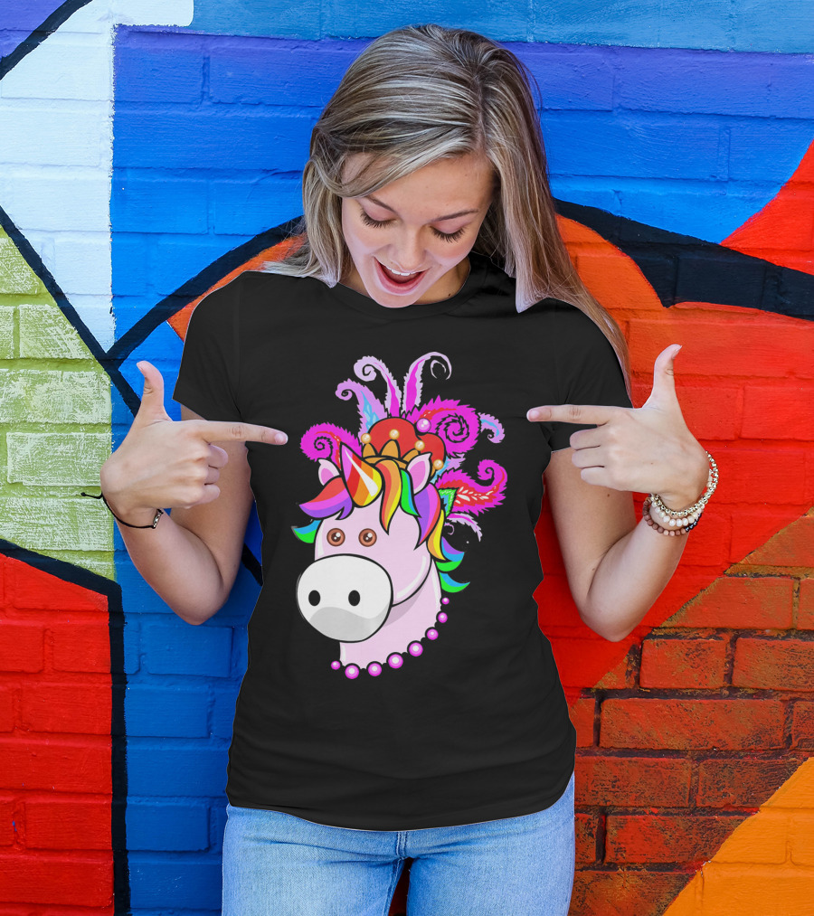 Kids Unicorn Mardi Gras New Orleans T-Shirt