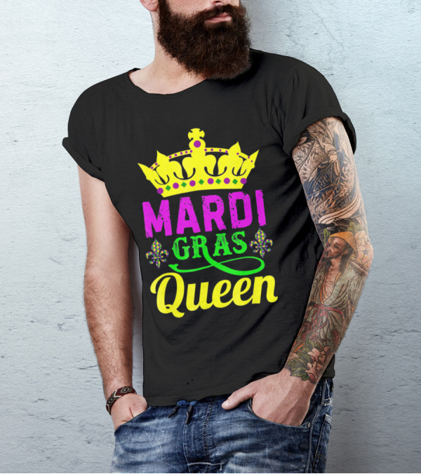 Mardi Gras Queen Crown Fleur De Lis Carnival Festival T-Shirt