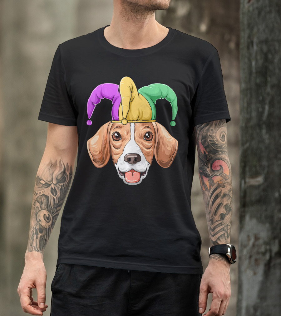 Mardi Gras Beagle Jester Hat Carnival Beagle T-Shirt
