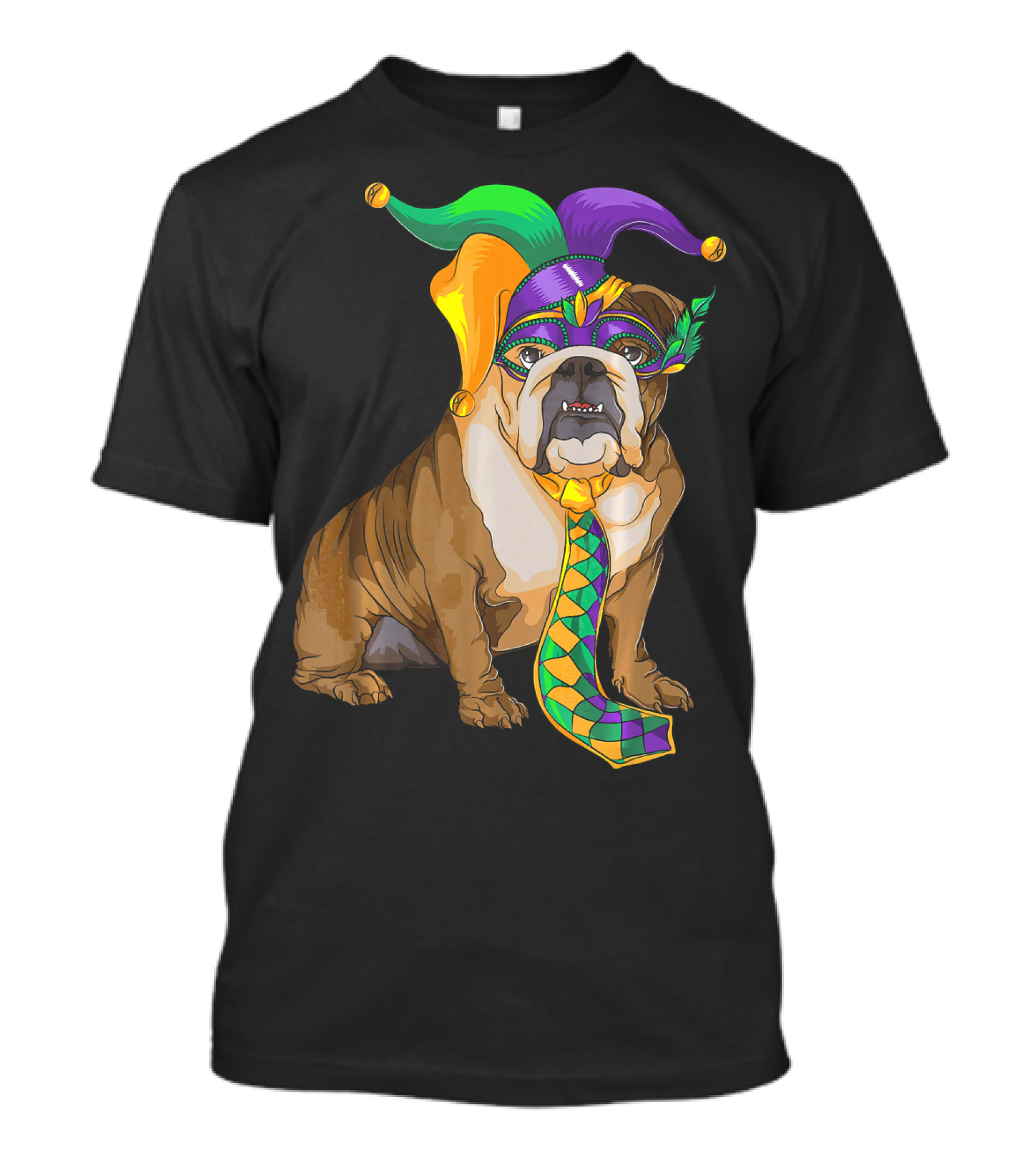 Mardi Gras Jester English Bulldog Fat Tuesday T-Shirt