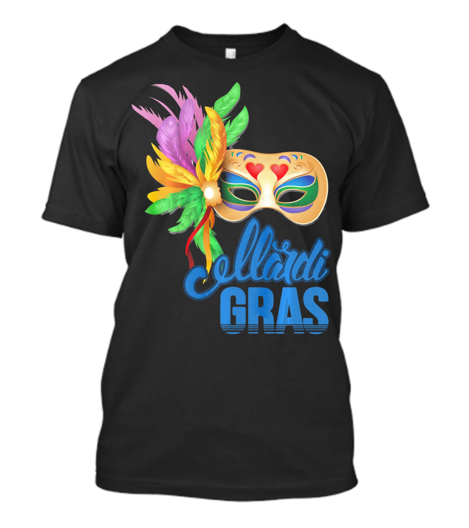 Mardi Gras Mask Colorful Feathers T-Shirt