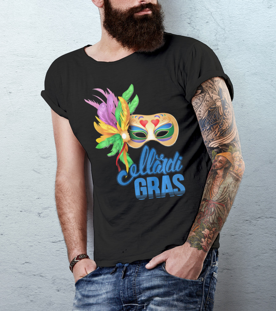 Mardi Gras Mask Colorful Feathers T-Shirt