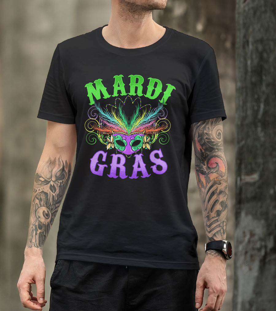 Mardi Gras Feather Mask Festival T-Shirt