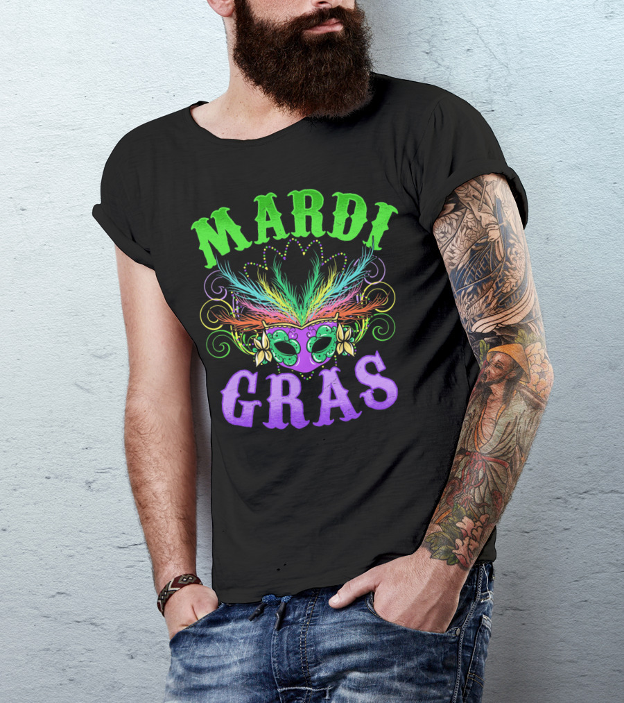 Mardi Gras Feather Mask Festival T-Shirt