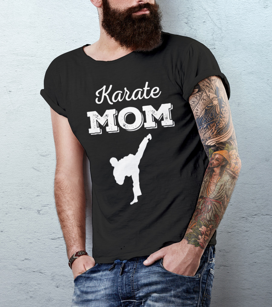 Karate Mom Martial Arts Silhouette Kick T-Shirt