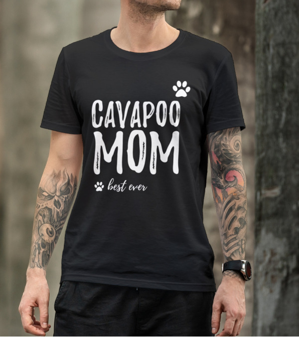 Cavapoo Mom Best Ever Paw Prints T-Shirt