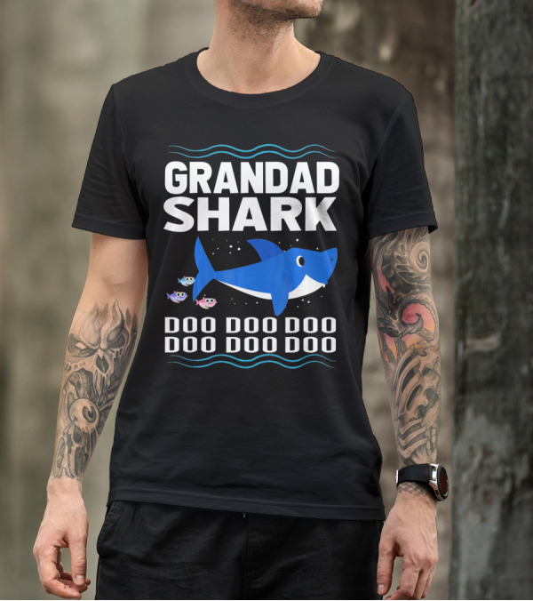 Grandad Shark Doo Doo Doo Doo Doo Doo Funny Baby T-Shirt