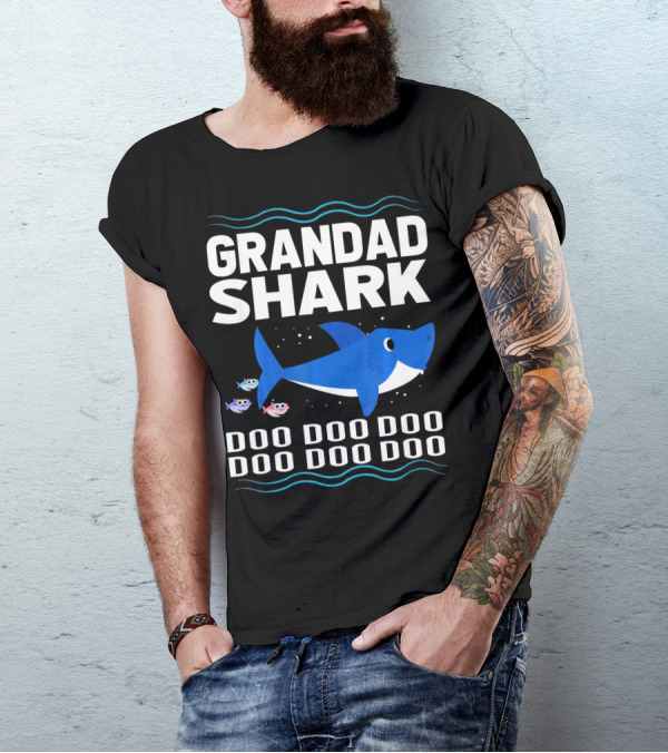 Grandad Shark Doo Doo Doo Doo Doo Doo Funny Baby T-Shirt