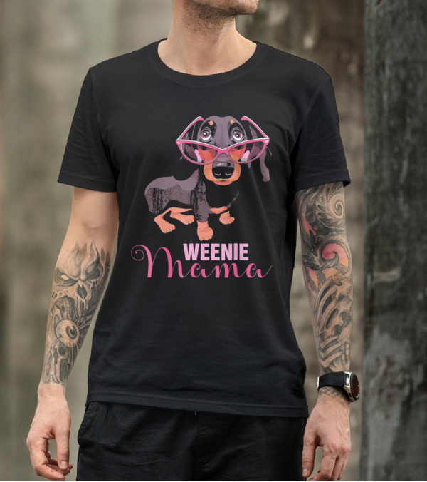 Weenie Mama Cute Dachshund Sunglasses T-Shirt