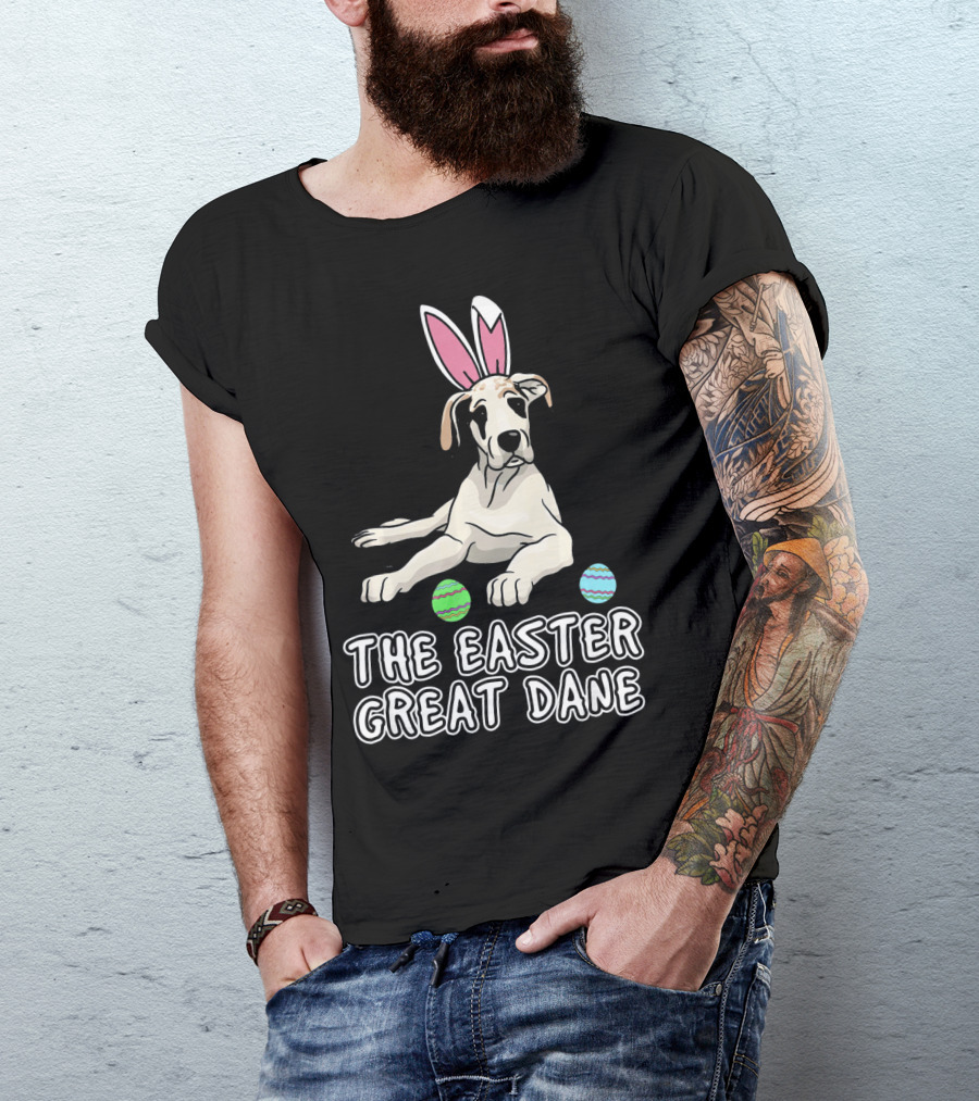 The Easter Great Dane With Bunny Ears And Eggs For Women Wen Mother T-Shirt