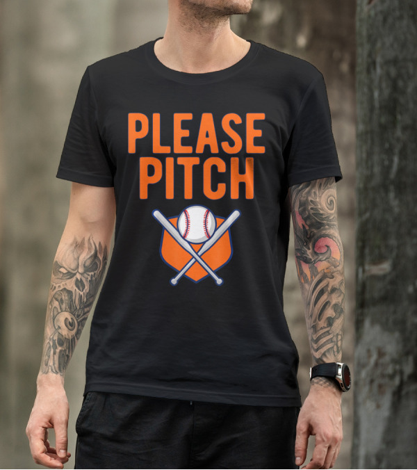 Please Pitch Baseball Funny Adult T-Shirt