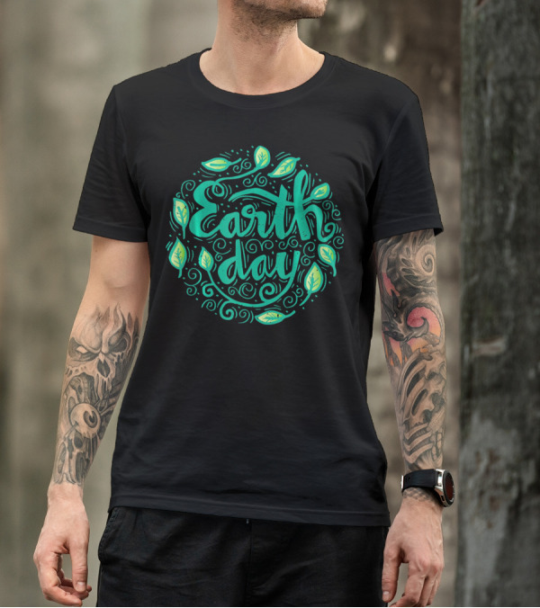 Earth Day Green Leaf Swirl T-Shirt
