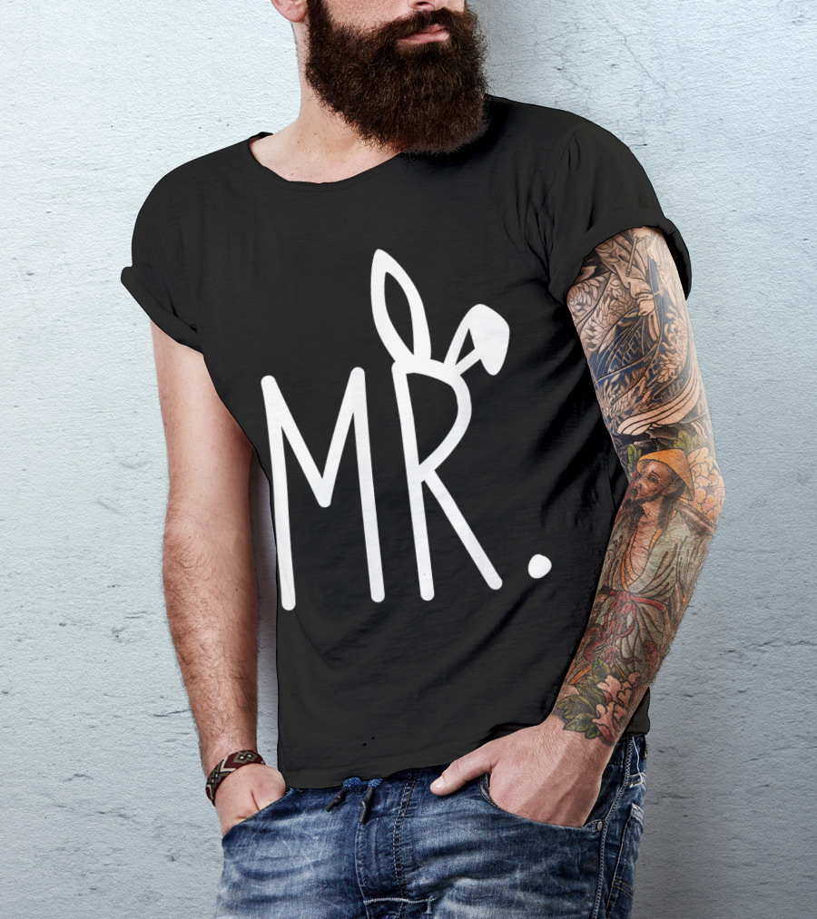 MR. Bunny Ears Mens Easter T-Shirt