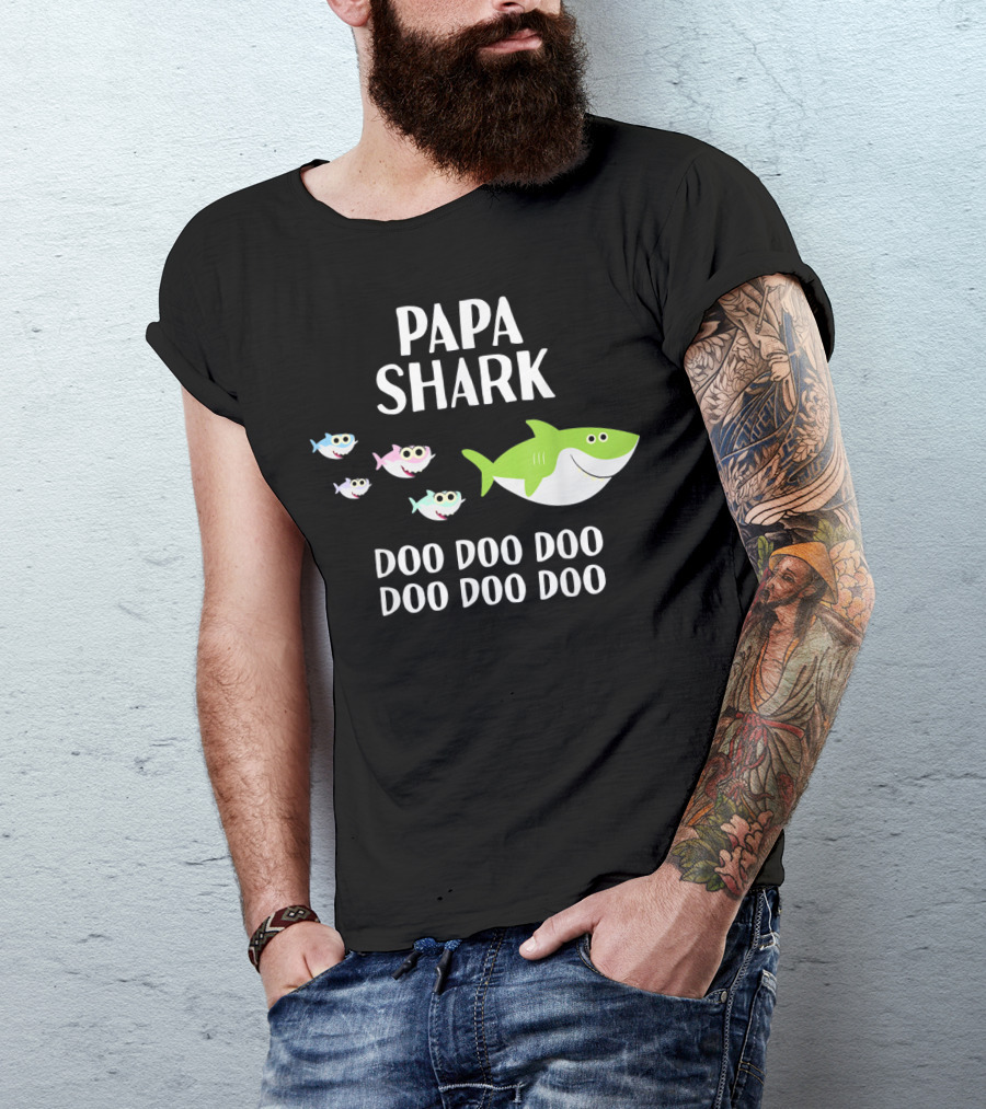Papa Shark Doo Doo Doo Doo Fathers Mens T-Shirt
