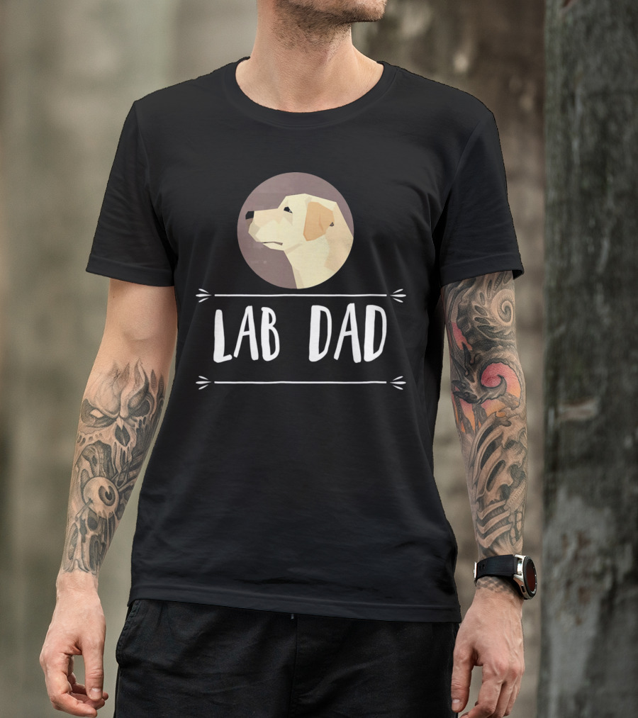 Lab Dad Yellow Labrador Retriever Dog Circle Emblem T-Shirt