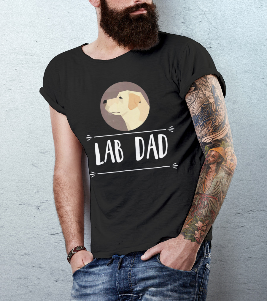 Lab Dad Yellow Labrador Retriever Dog Circle Emblem T-Shirt