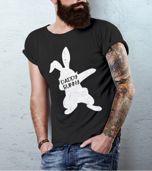 Daddy Bunny Dabbing Rabbit Cute Matching T-Shirt