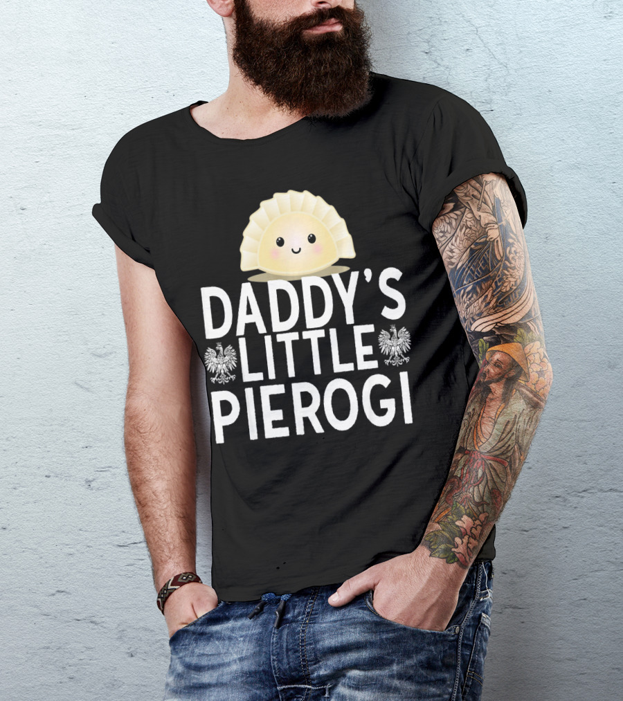 Daddy's Little Pierogi Kids Dyngus Day Polish Heritage Cute Emblem T-Shirt
