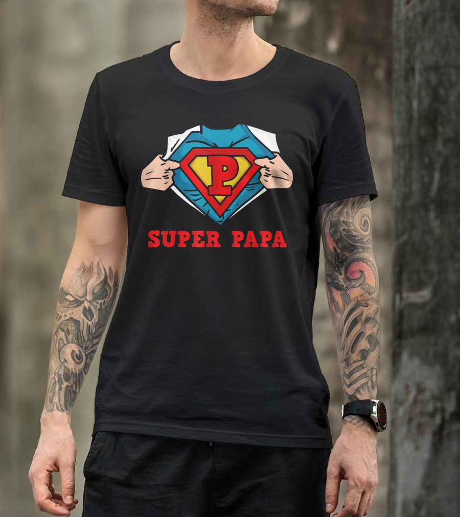 SUPERHERO SUPER PAPA P T-Shirt