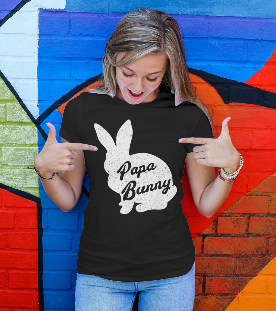 Papa Bunny Funny And Cute Easter Mens T-Shirt