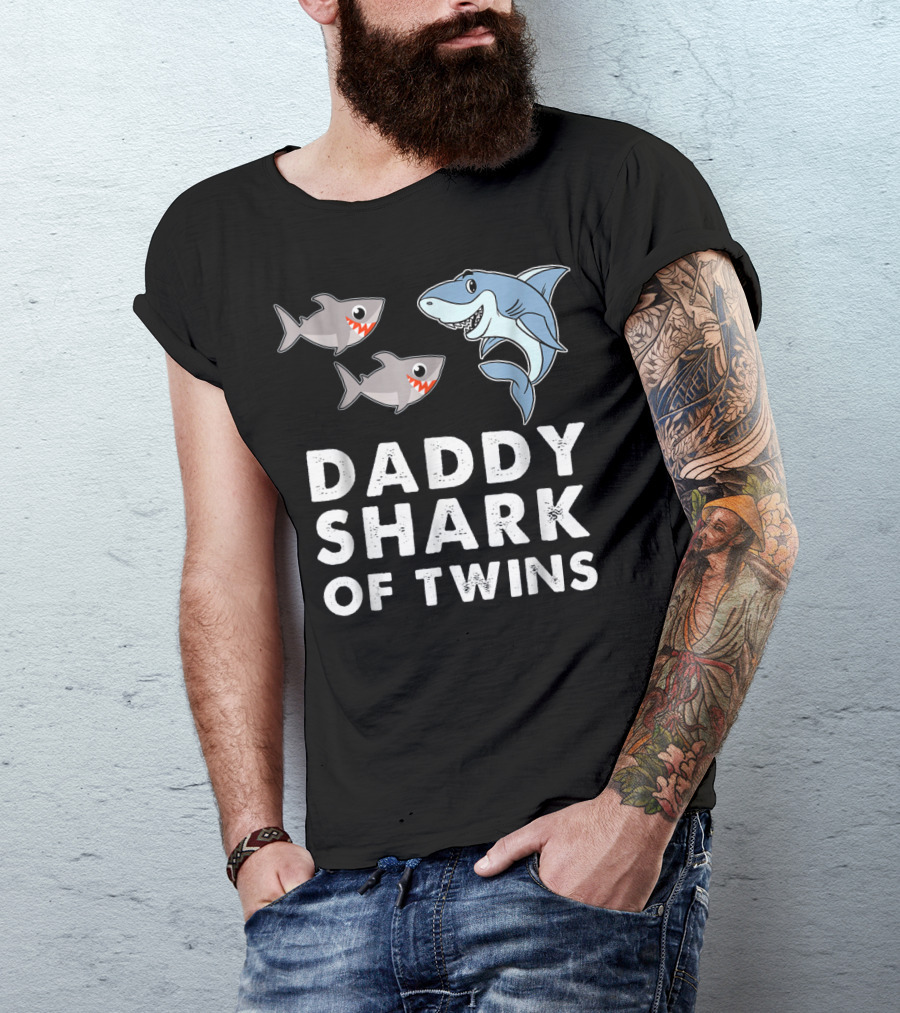 Daddy Shark Of Twins T-Shirt