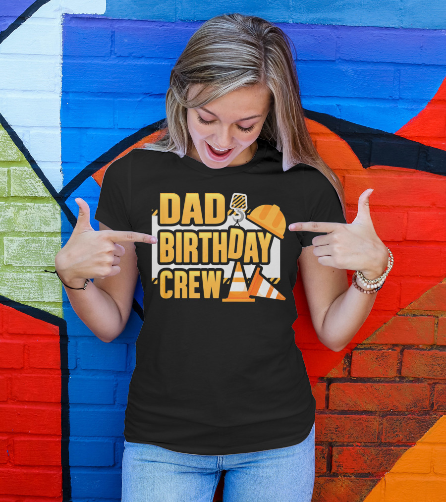 Dad Birthday Crew Boys Construction T-Shirt