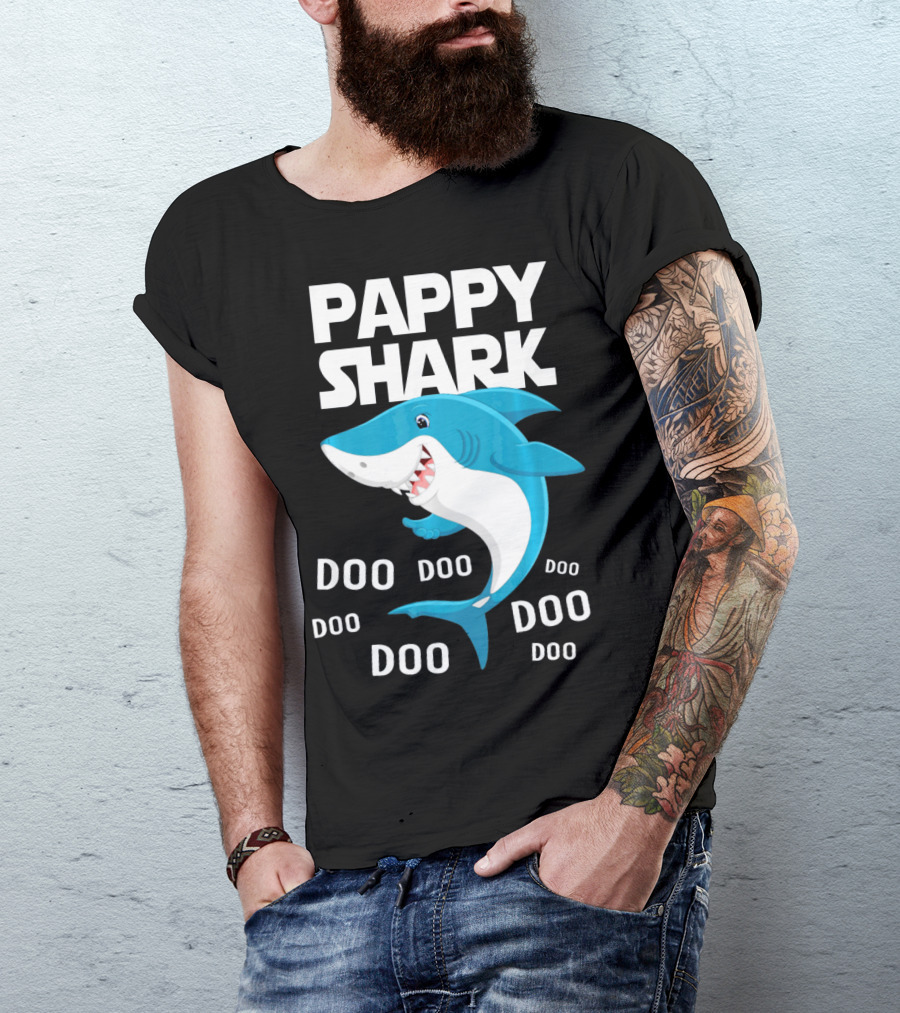 Pappy Shark Doo Doo Doo Grandpa Father's Day T-Shirt