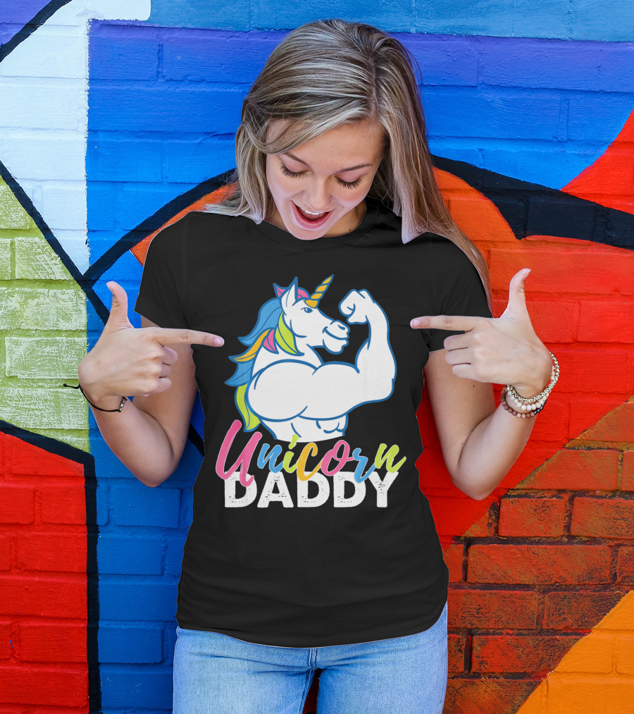 Unicorn Daddy Funny Gym Magic Bodybuil T-Shirt