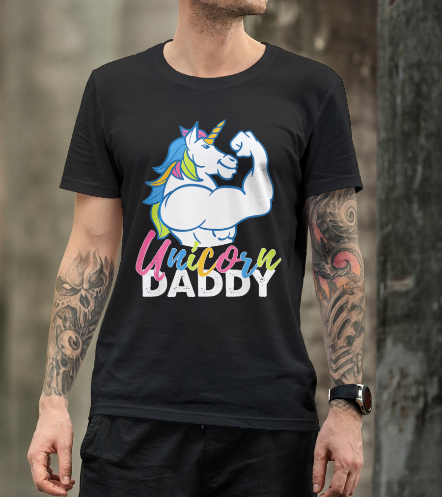Unicorn Daddy Funny Gym Magic Bodybuil T-Shirt