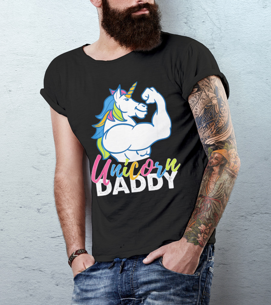 Unicorn Daddy Funny Gym Magic Bodybuil T-Shirt