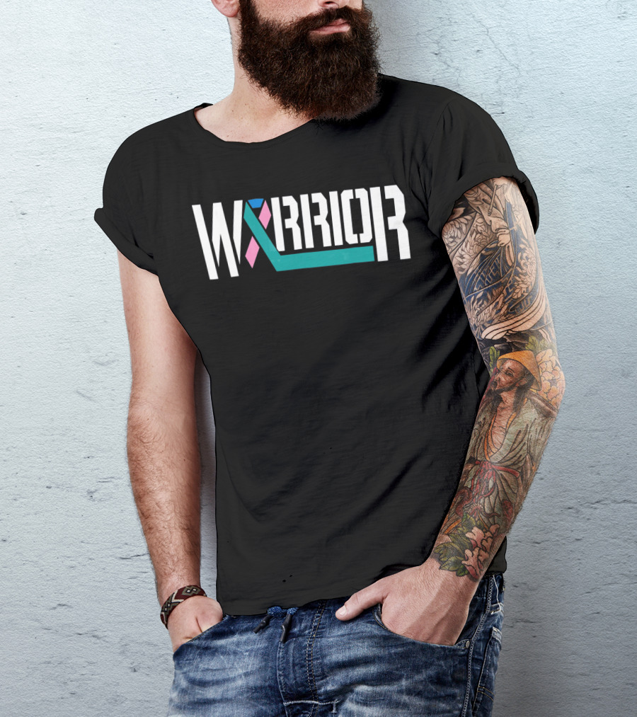 Thyroid Cancer Warrior Ribbon Motivation T-Shirt