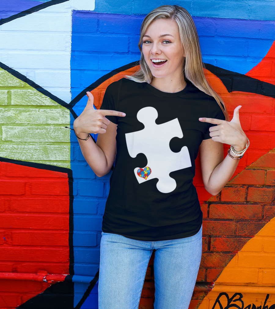 Awesome Love Autism Awareness Puzzle Heart Piece T-Shirt