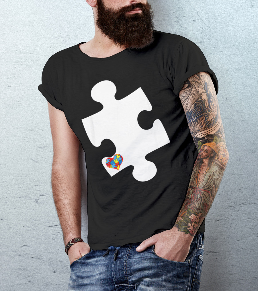 Awesome Love Autism Awareness Puzzle Heart Piece T-Shirt