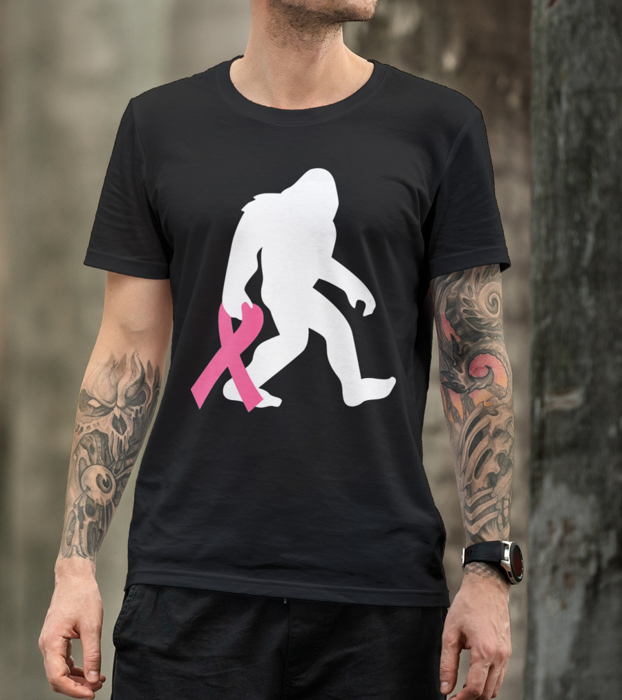 Breast Cancer Awareness Bigfoot Pink T-Shirt