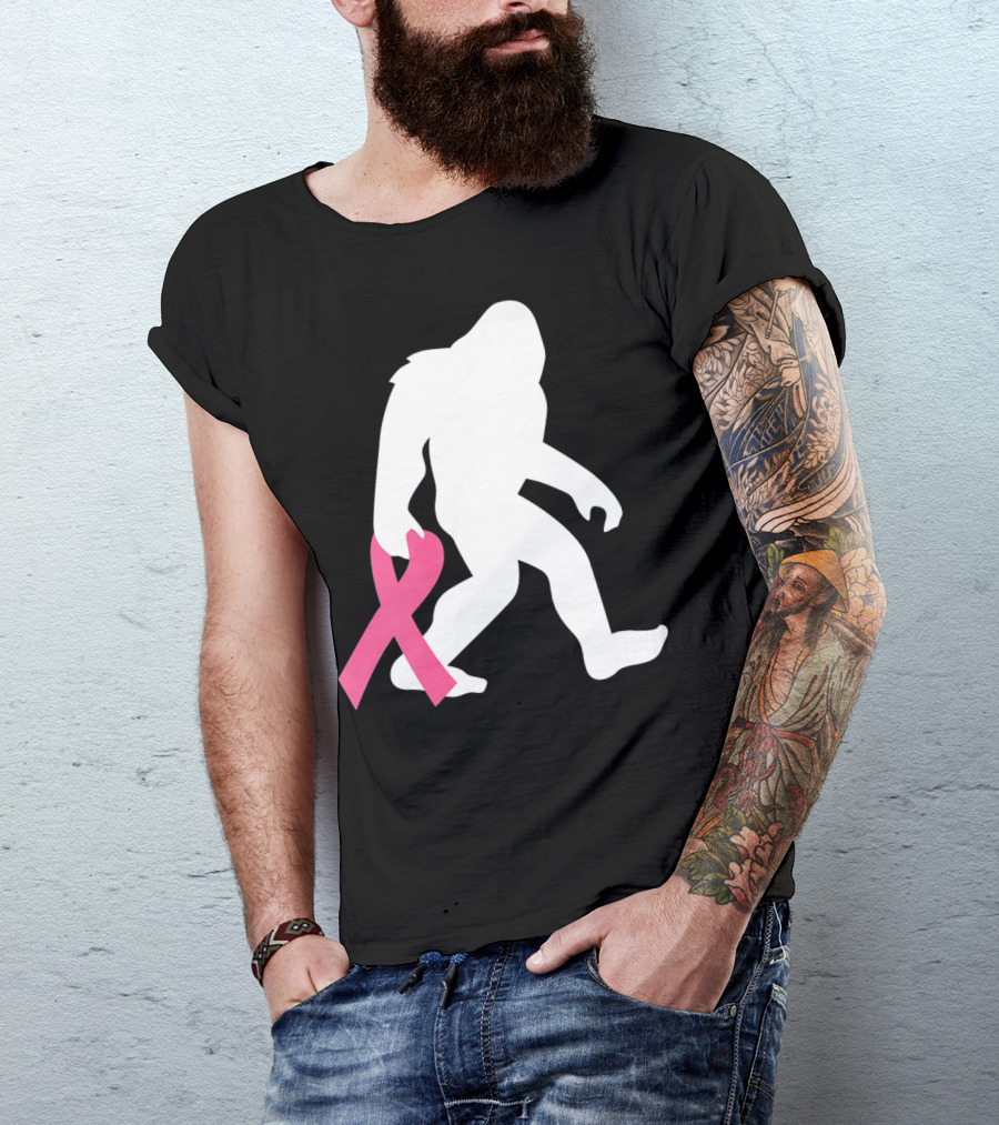 Breast Cancer Awareness Bigfoot Pink T-Shirt