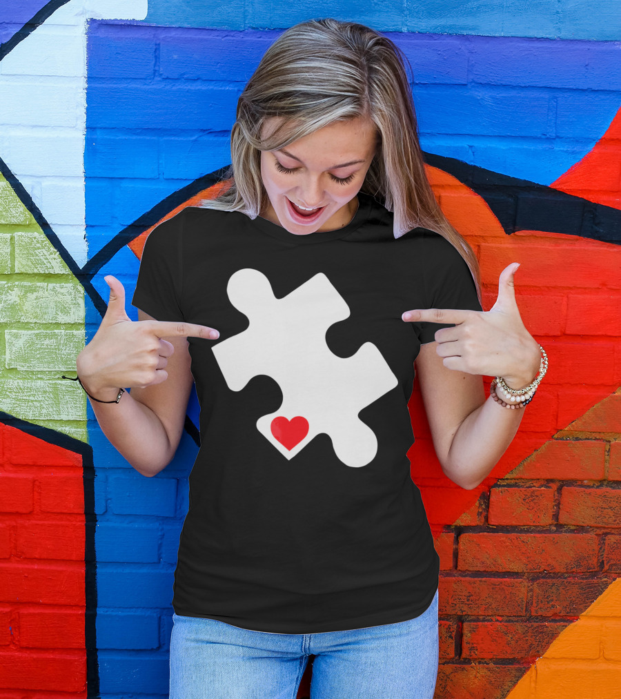 Love Autism Awareness Puzzle Heart T-Shirt