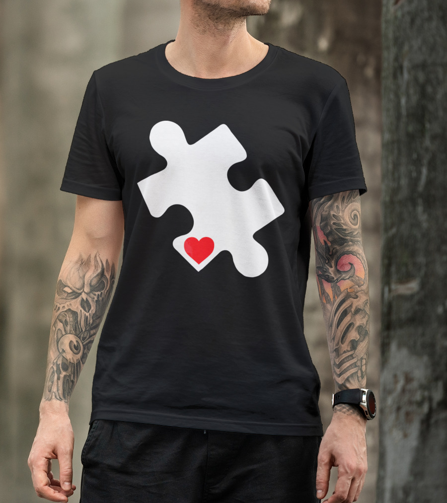 Love Autism Awareness Puzzle Heart T-Shirt
