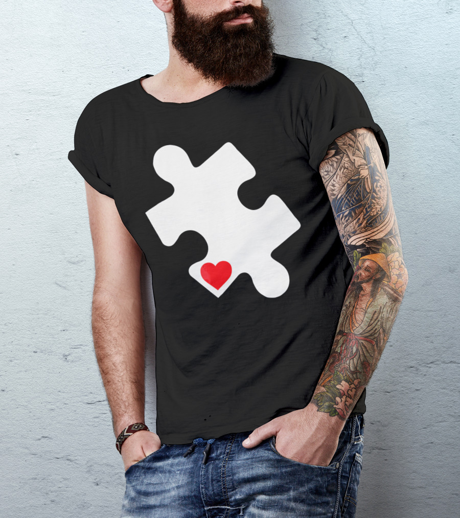 Love Autism Awareness Puzzle Heart T-Shirt